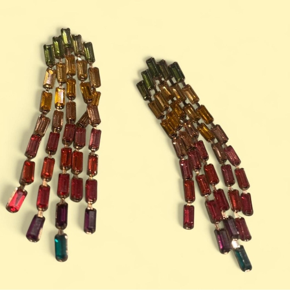 Zara Multicolor Rectangular Earrings - image 1